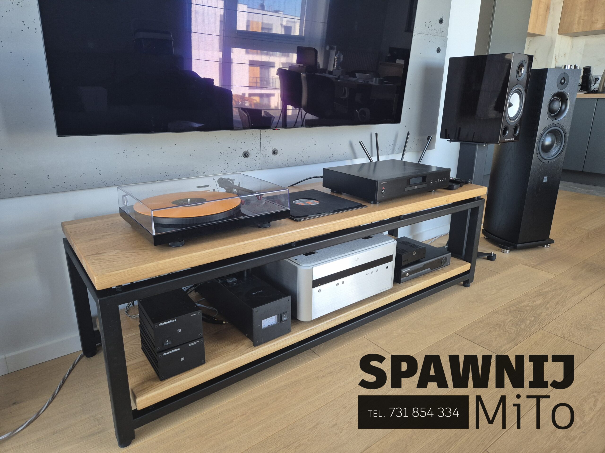 Szafka Audio Industrial Oak Steel 160 - obrazek 8