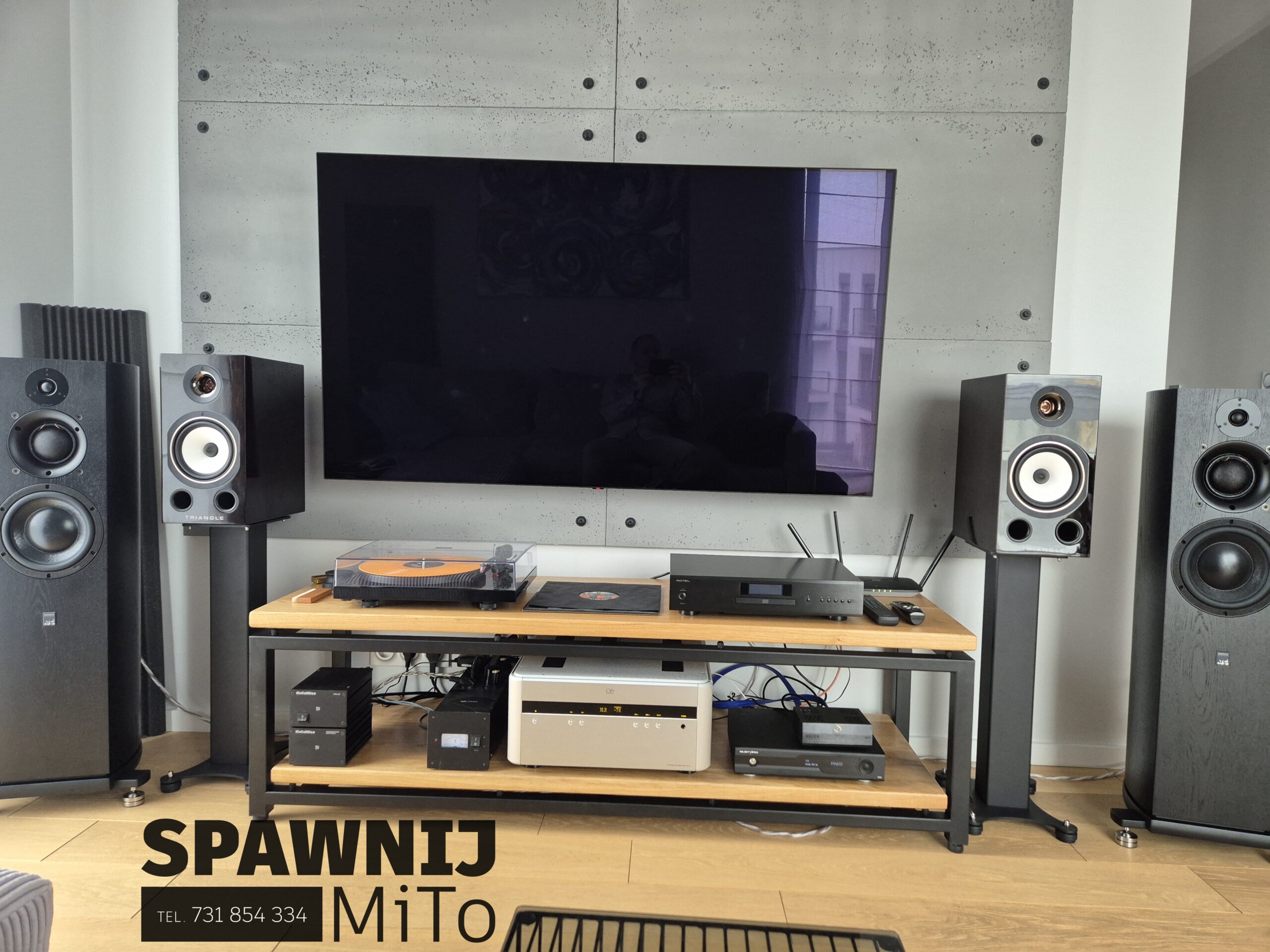 Szafka Audio Industrial Oak Steel 160 - obrazek 2