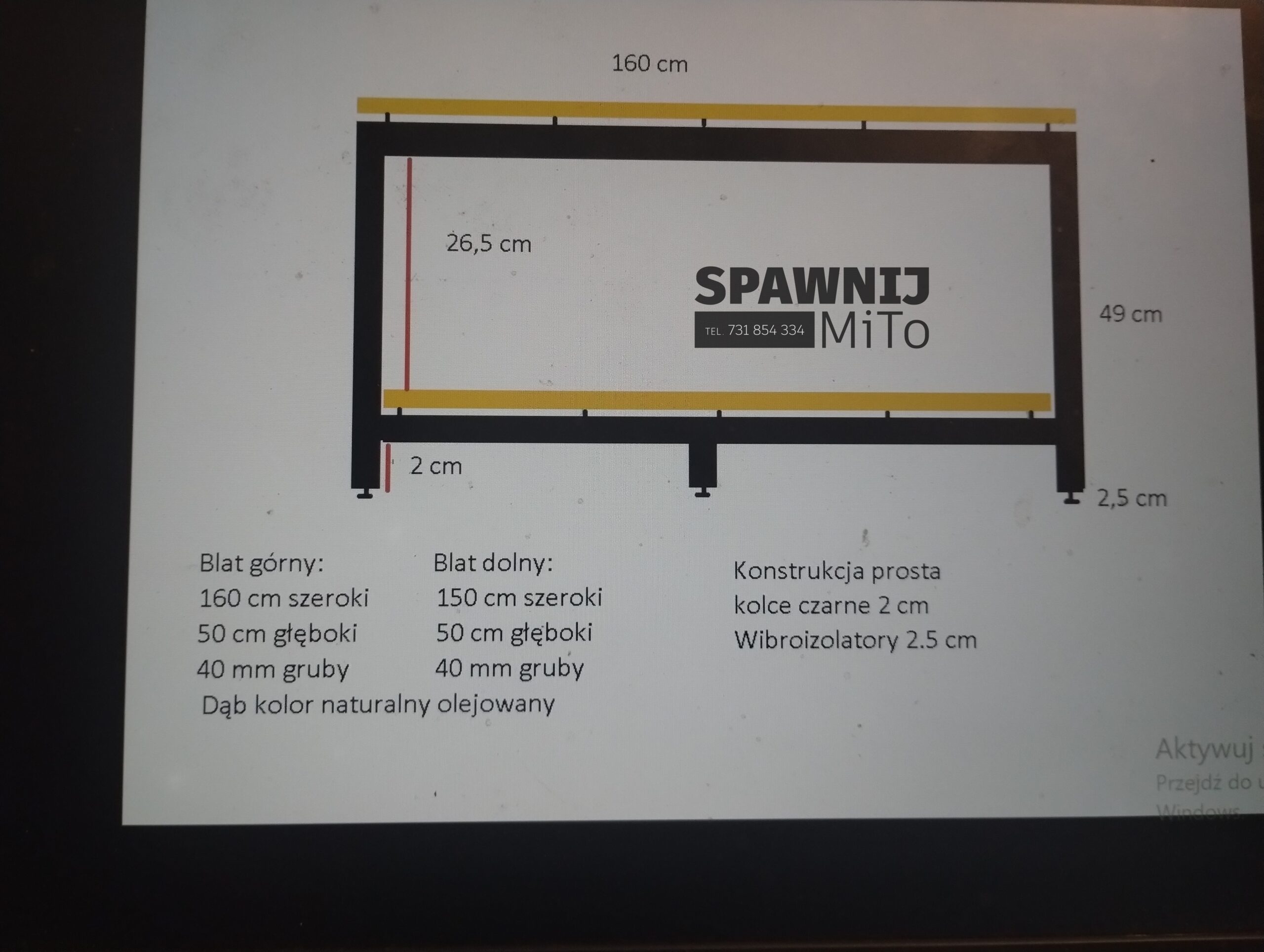Szafka Audio Industrial Oak Steel 160 - obrazek 3